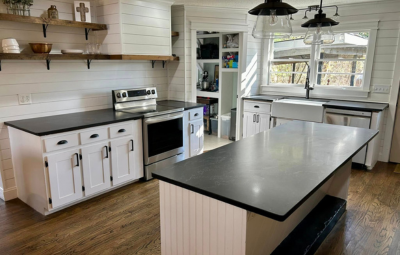 black kitchen countertops