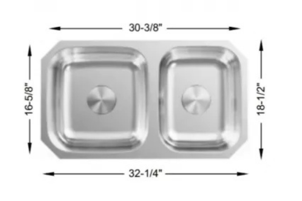 stainless steel kitchen sink dimensions