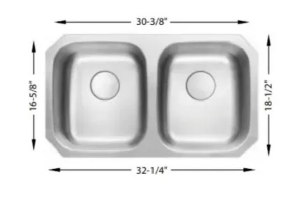 stainless steel kitchen sink dimensions